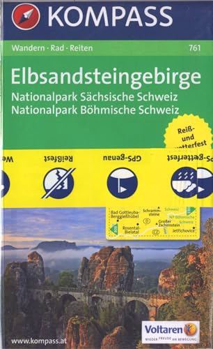 Elbsandsteingebirge - Nationalpark Sächsische Schweiz - Nationalpark Böhmische Schweiz: Wanderkarte mit Aktiv Guide, Radrouten und Reitwegen. GPS-genau. 1:25000 (KOMPASS Wanderkarte, Band 761)